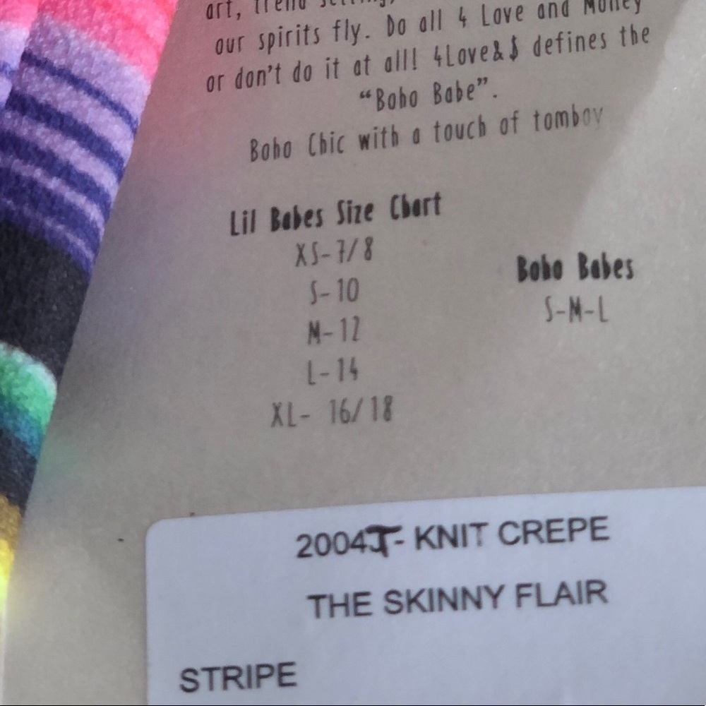 4 Love & Money Girls Skinny Flair Stripped Pant - Picture 8 of 12
